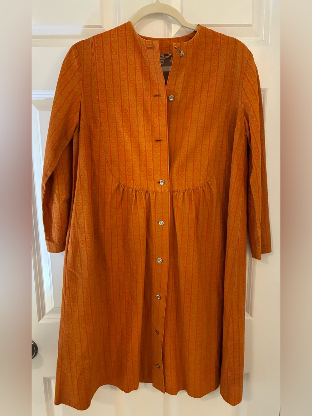 Vintage Marimekko 1960s Orange Cotton Mini Dress